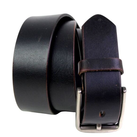 Bullko BLACK GENUINE LEATHER 1 3/8"Wd CASUAL DRESS MEN'S BELT Sz 32 (t71 - Picture 1 of 13